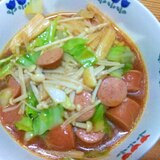 春キャベツえのきウインナの炒め煮/ダシダ粉唐辛子味